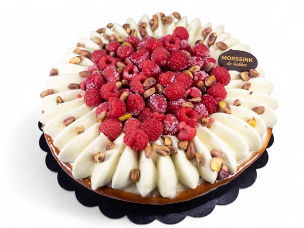 Pistache framboos vlaai