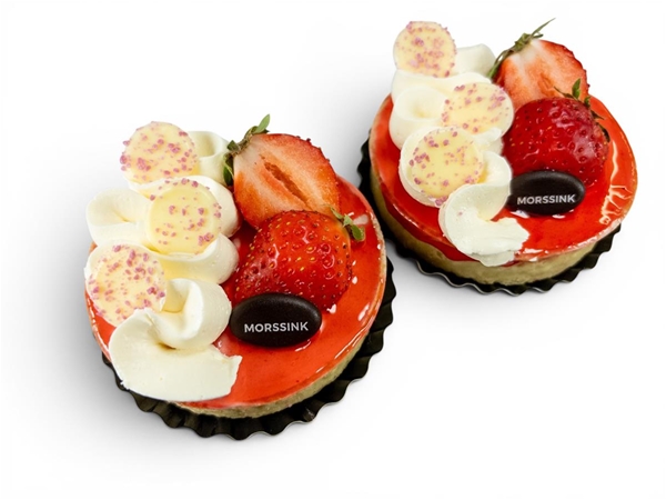 Aardbei witte chocolade tartelette