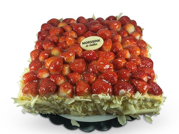 Aardbeien taart vierkant